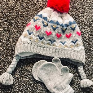 Carters knitted winter hat and mitten set